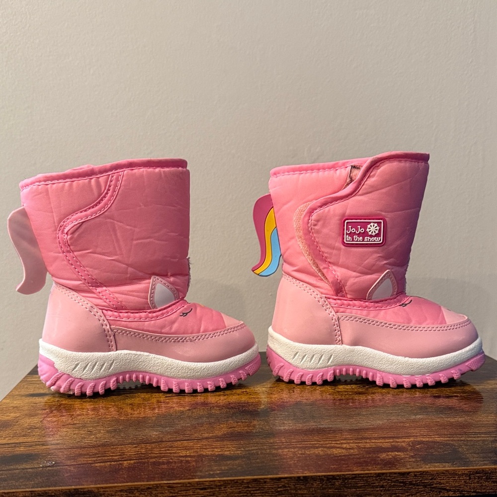 JoJo Maman BeBé Pink Kids Snow Boots - Insulated Winter Footwear
